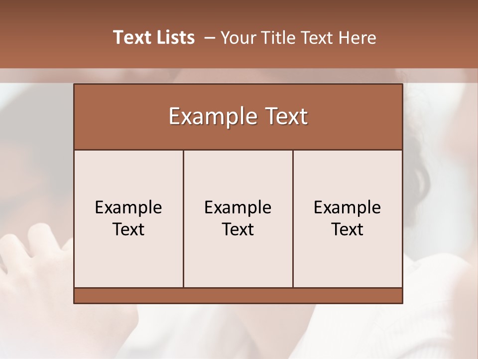 A Woman Sitting At A Table With A Smile On Her Face PowerPoint Template