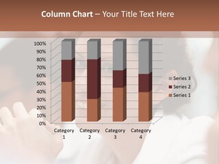 A Woman Sitting At A Table With A Smile On Her Face PowerPoint Template