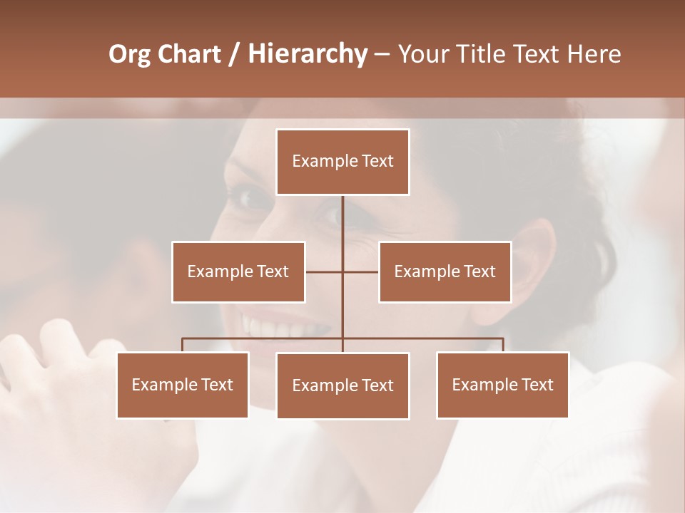 A Woman Sitting At A Table With A Smile On Her Face PowerPoint Template