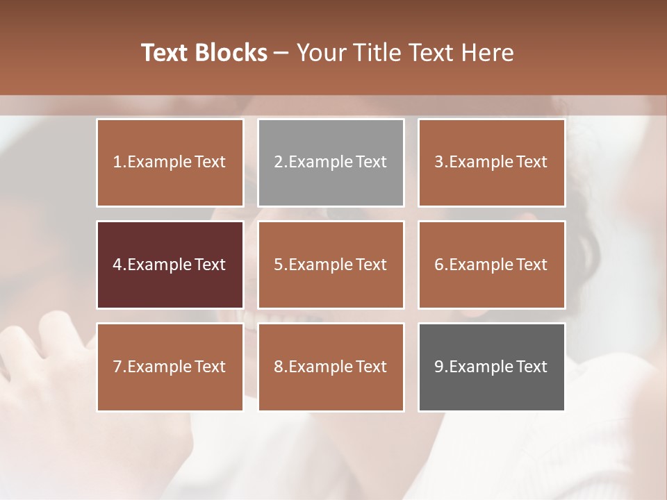 A Woman Sitting At A Table With A Smile On Her Face PowerPoint Template