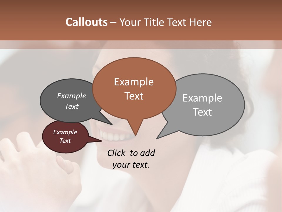 A Woman Sitting At A Table With A Smile On Her Face PowerPoint Template
