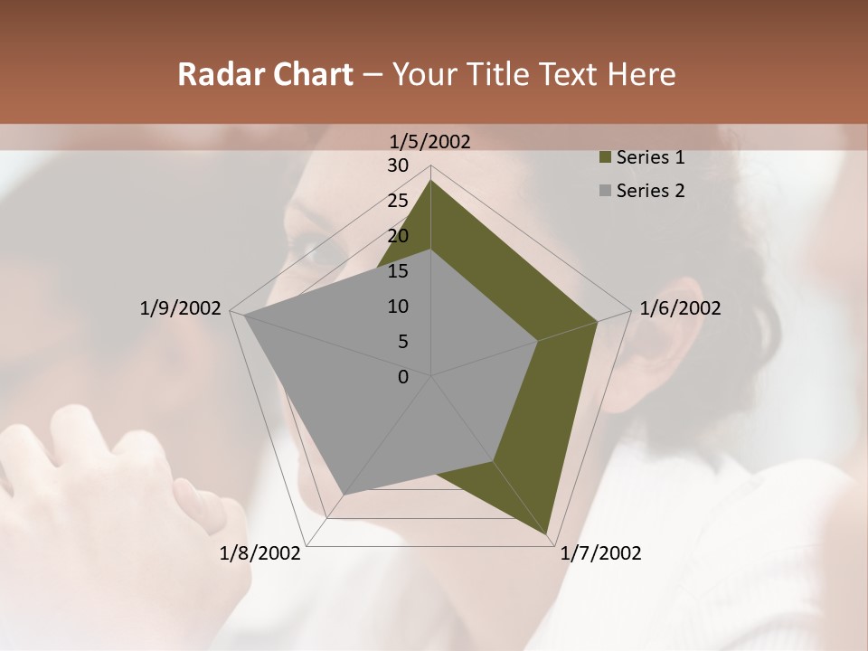 A Woman Sitting At A Table With A Smile On Her Face PowerPoint Template