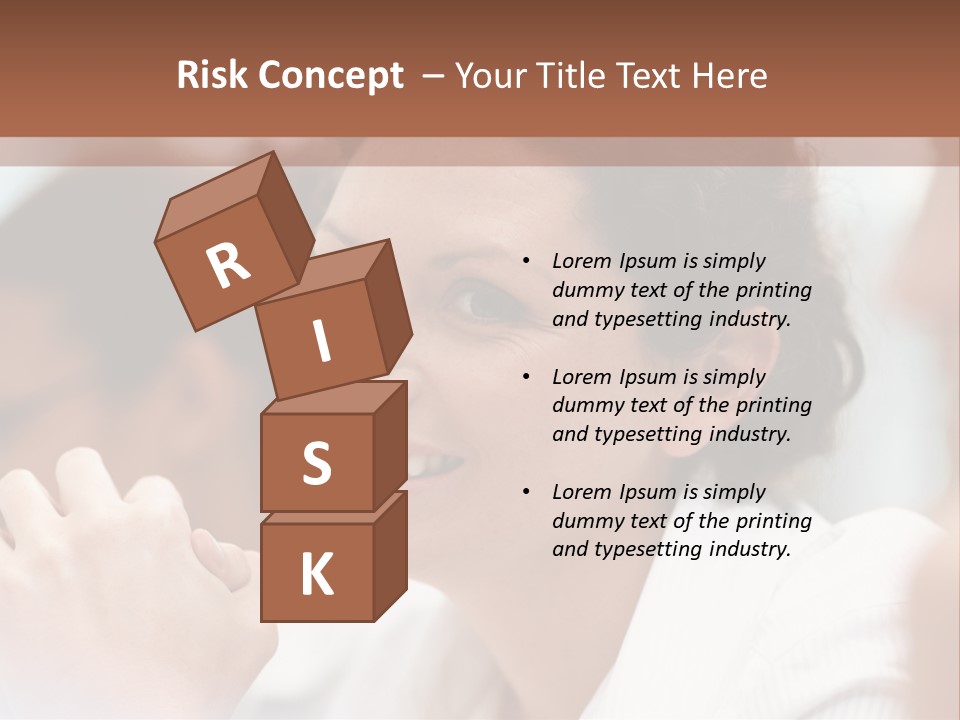 A Woman Sitting At A Table With A Smile On Her Face PowerPoint Template