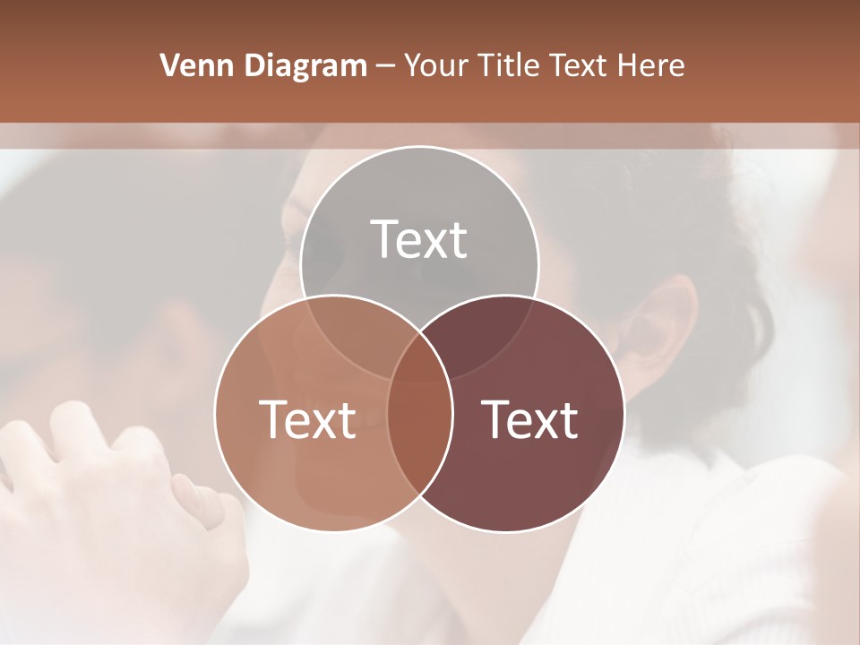 A Woman Sitting At A Table With A Smile On Her Face PowerPoint Template