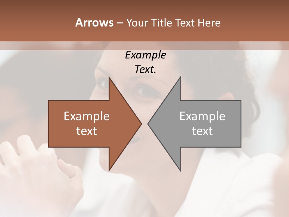 A Woman Sitting At A Table With A Smile On Her Face PowerPoint Template