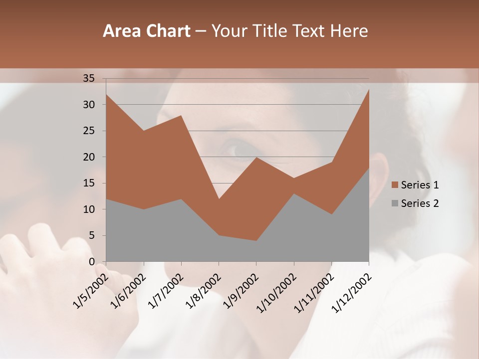 A Woman Sitting At A Table With A Smile On Her Face PowerPoint Template