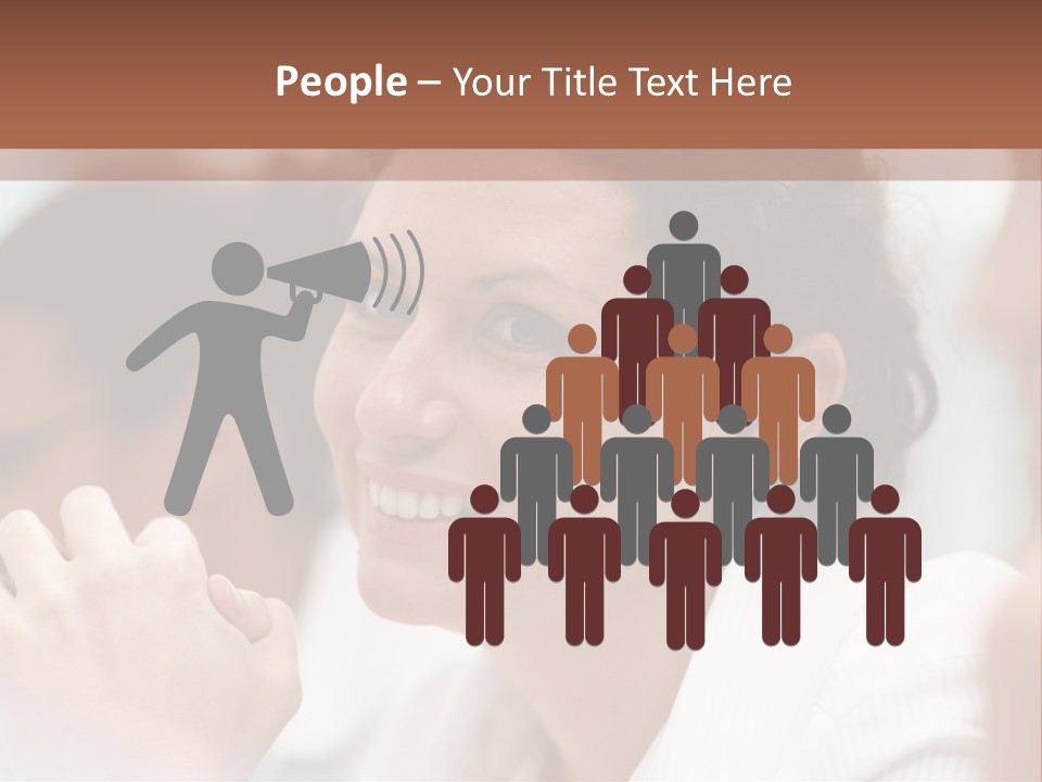 A Woman Sitting At A Table With A Smile On Her Face PowerPoint Template