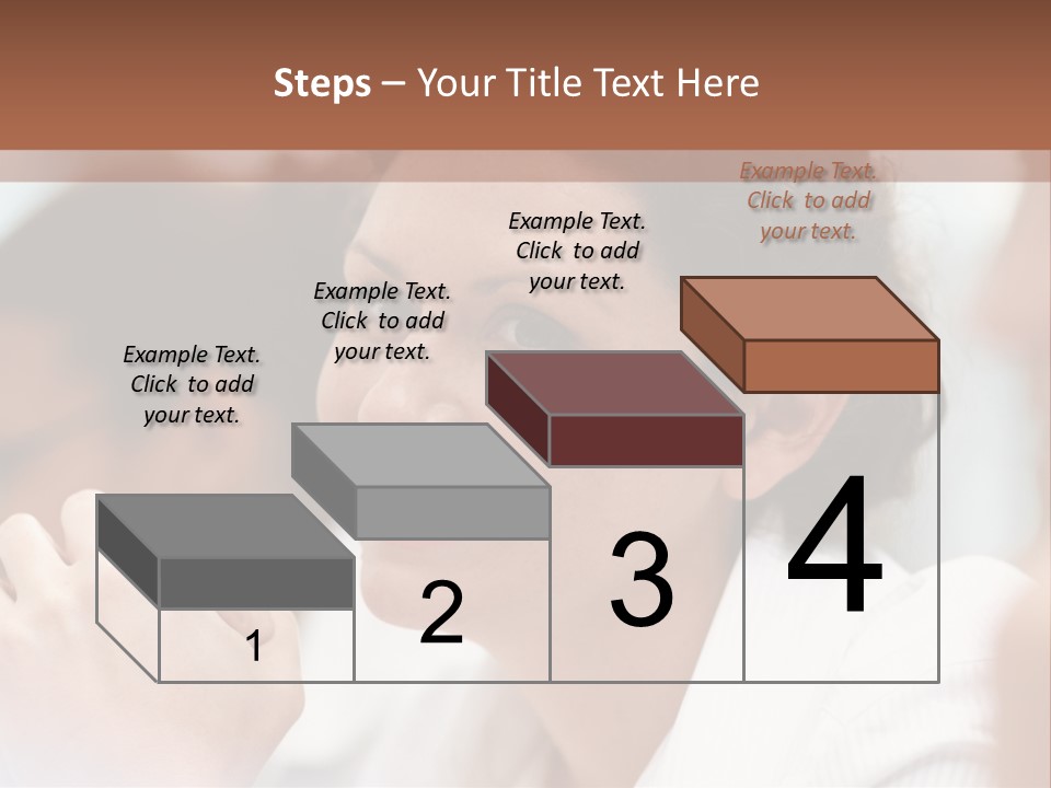 A Woman Sitting At A Table With A Smile On Her Face PowerPoint Template
