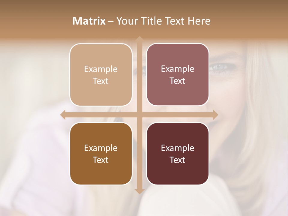 A Beautiful Blond Woman With Blue Eyes Smiling PowerPoint Template