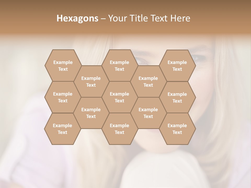 A Beautiful Blond Woman With Blue Eyes Smiling PowerPoint Template