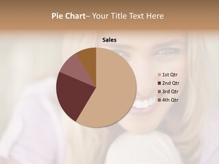 A Beautiful Blond Woman With Blue Eyes Smiling PowerPoint Template