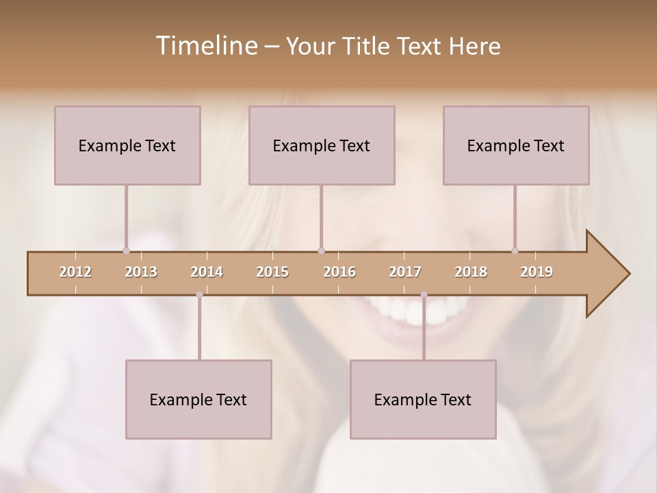 A Beautiful Blond Woman With Blue Eyes Smiling PowerPoint Template