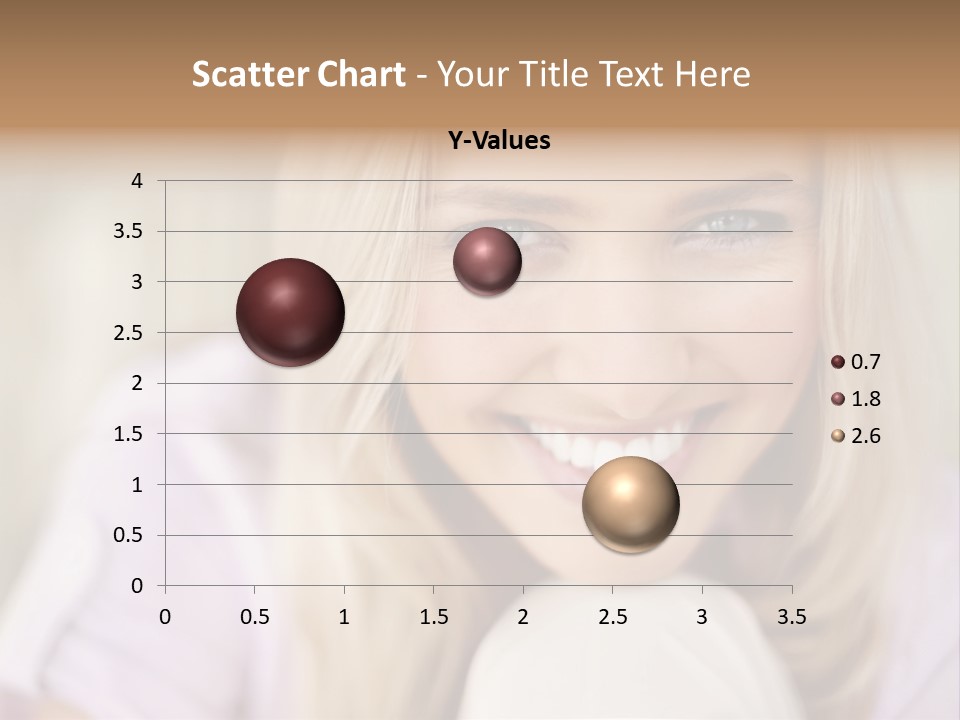 A Beautiful Blond Woman With Blue Eyes Smiling PowerPoint Template