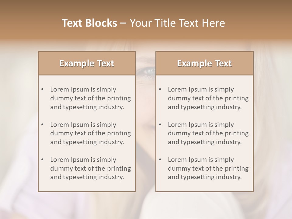 A Beautiful Blond Woman With Blue Eyes Smiling PowerPoint Template