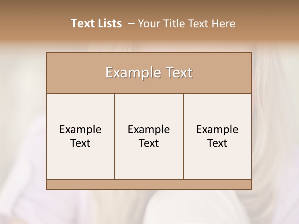 A Beautiful Blond Woman With Blue Eyes Smiling PowerPoint Template