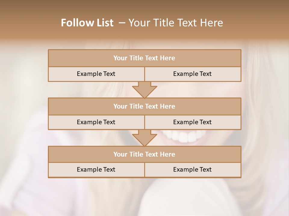 A Beautiful Blond Woman With Blue Eyes Smiling PowerPoint Template