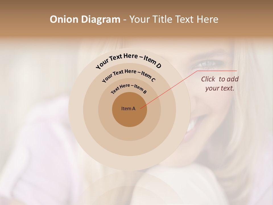 A Beautiful Blond Woman With Blue Eyes Smiling PowerPoint Template