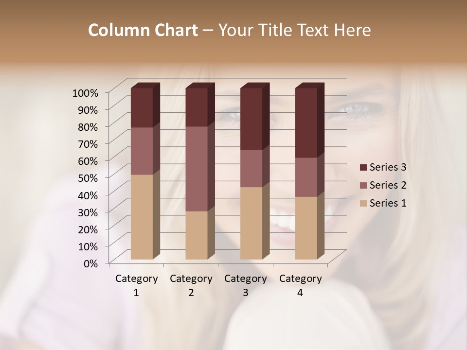 A Beautiful Blond Woman With Blue Eyes Smiling PowerPoint Template