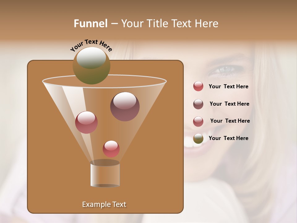 A Beautiful Blond Woman With Blue Eyes Smiling PowerPoint Template