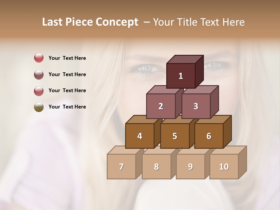 A Beautiful Blond Woman With Blue Eyes Smiling PowerPoint Template