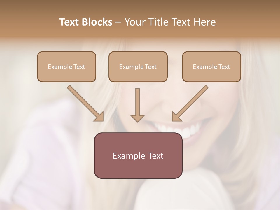 A Beautiful Blond Woman With Blue Eyes Smiling PowerPoint Template