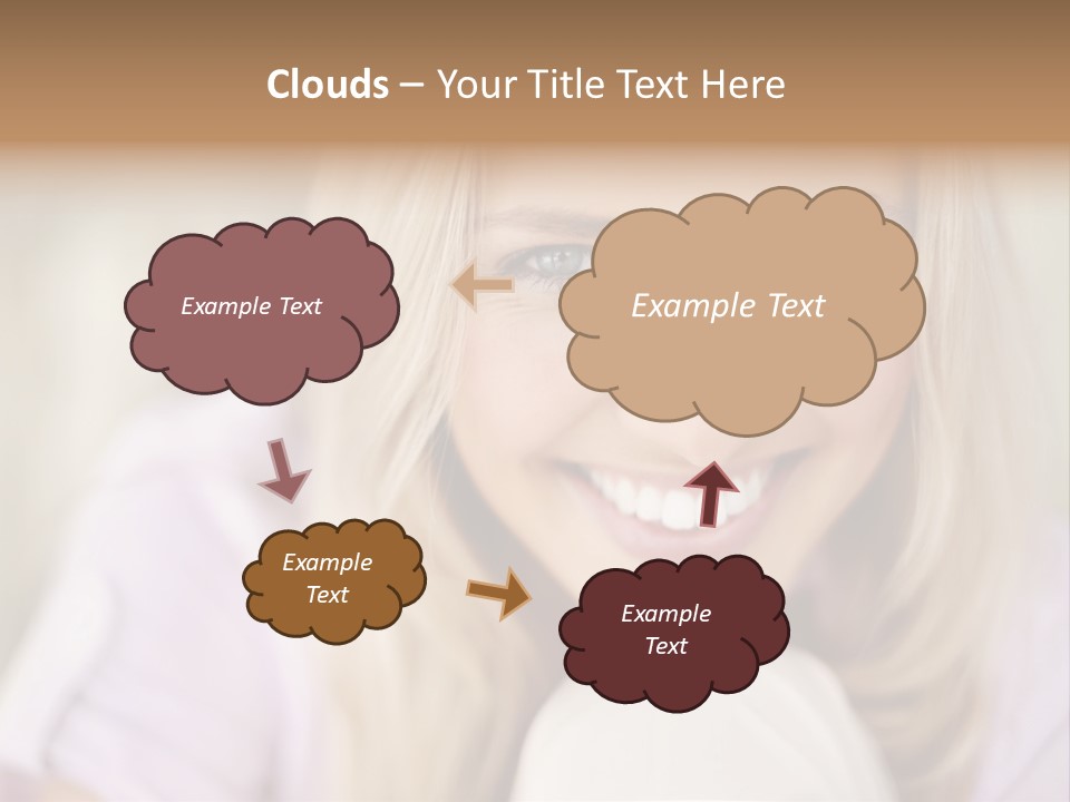 A Beautiful Blond Woman With Blue Eyes Smiling PowerPoint Template