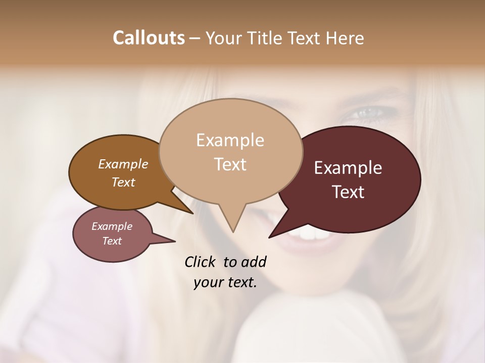 A Beautiful Blond Woman With Blue Eyes Smiling PowerPoint Template