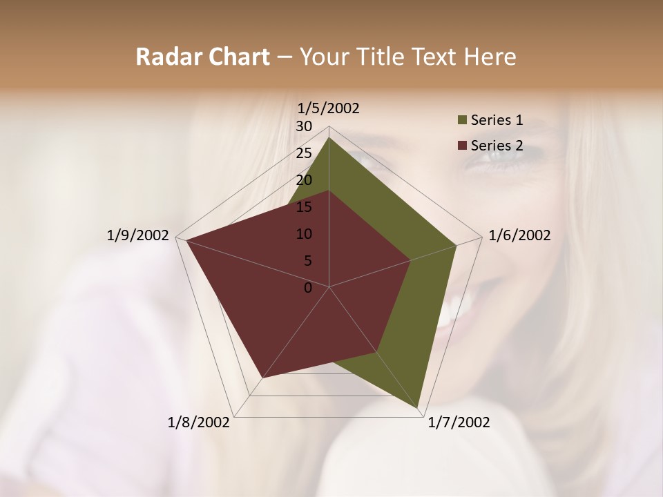 A Beautiful Blond Woman With Blue Eyes Smiling PowerPoint Template