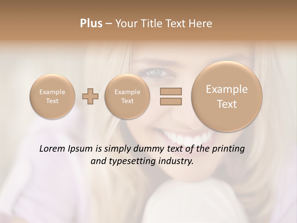 A Beautiful Blond Woman With Blue Eyes Smiling PowerPoint Template