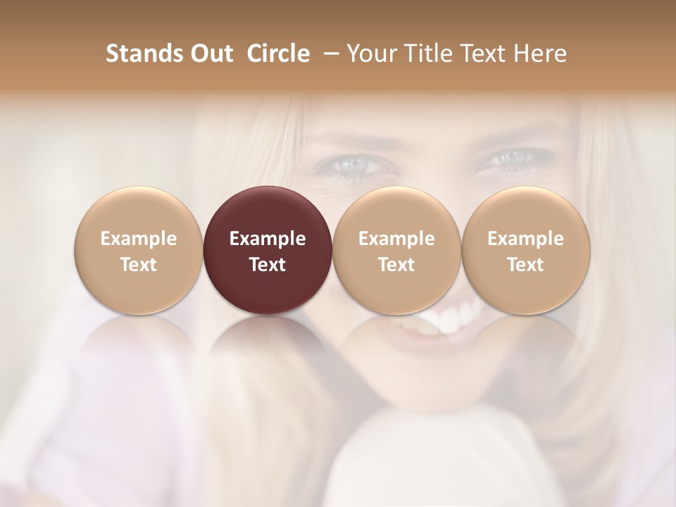 A Beautiful Blond Woman With Blue Eyes Smiling PowerPoint Template