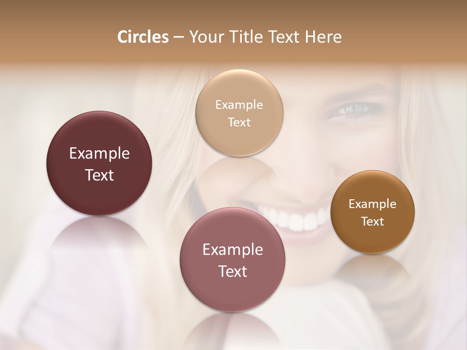 A Beautiful Blond Woman With Blue Eyes Smiling PowerPoint Template
