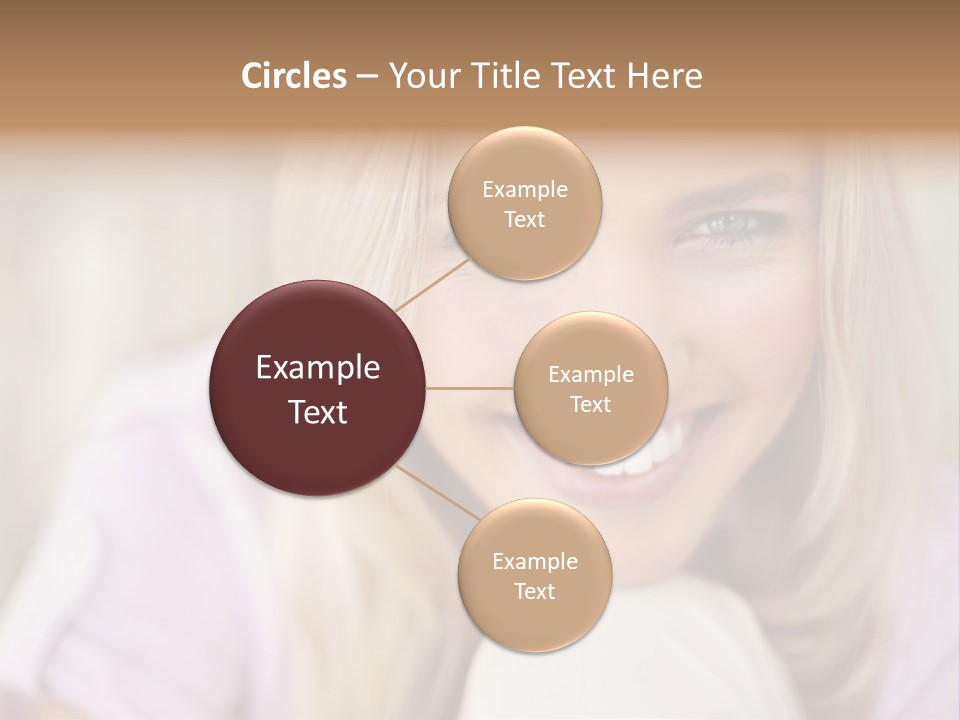 A Beautiful Blond Woman With Blue Eyes Smiling PowerPoint Template