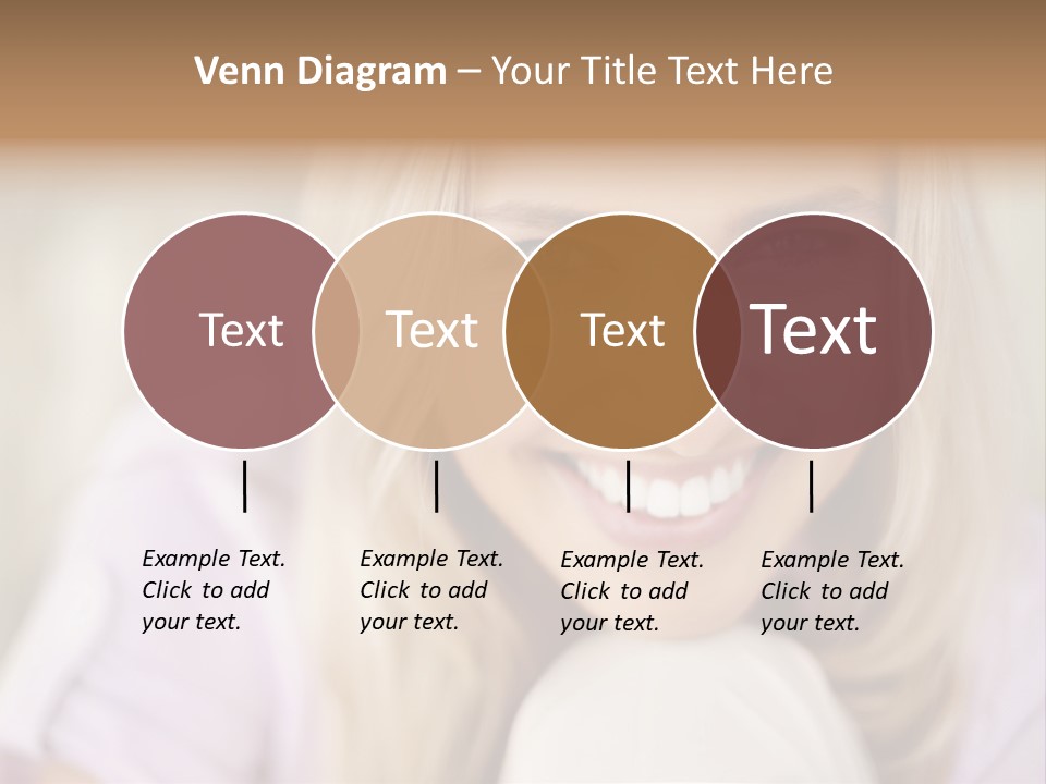 A Beautiful Blond Woman With Blue Eyes Smiling PowerPoint Template