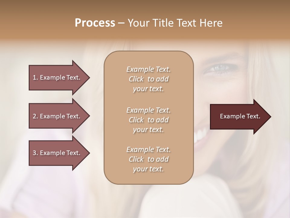A Beautiful Blond Woman With Blue Eyes Smiling PowerPoint Template