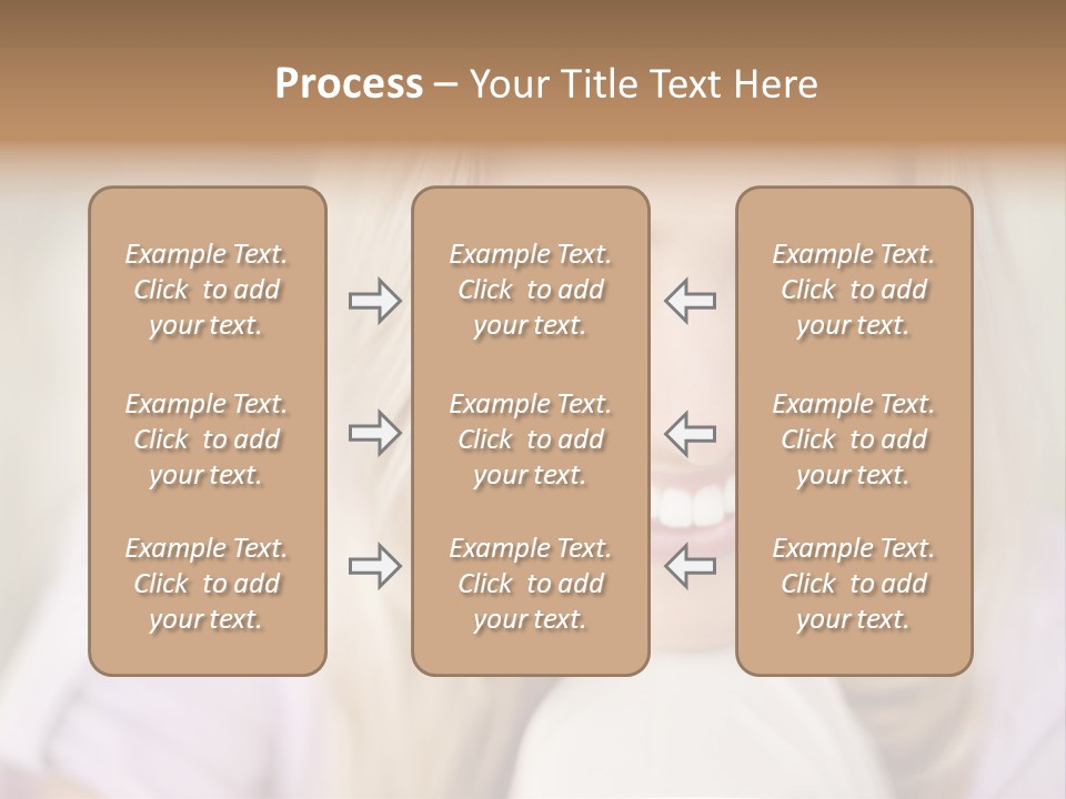 A Beautiful Blond Woman With Blue Eyes Smiling PowerPoint Template