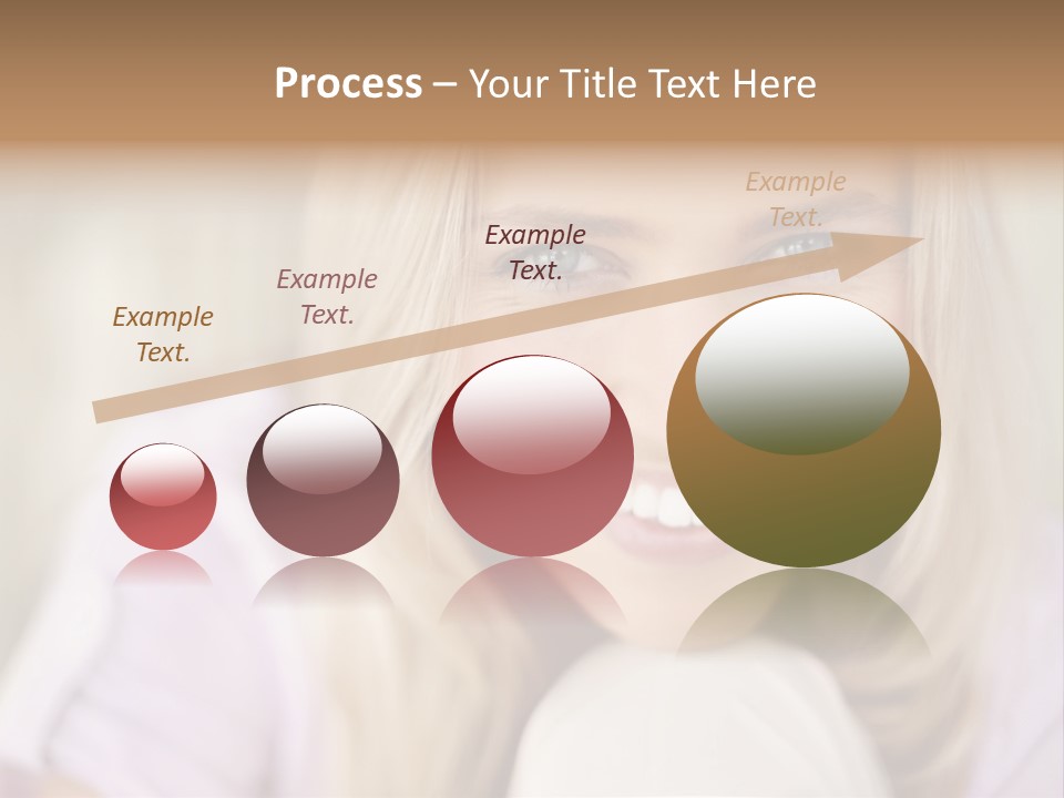 A Beautiful Blond Woman With Blue Eyes Smiling PowerPoint Template