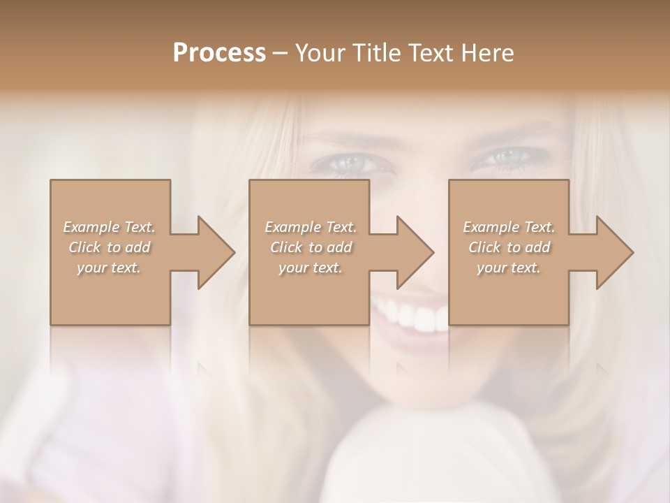 A Beautiful Blond Woman With Blue Eyes Smiling PowerPoint Template