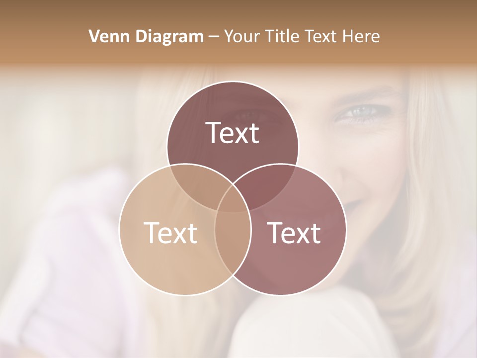 A Beautiful Blond Woman With Blue Eyes Smiling PowerPoint Template