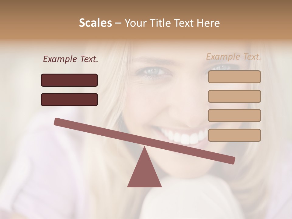 A Beautiful Blond Woman With Blue Eyes Smiling PowerPoint Template
