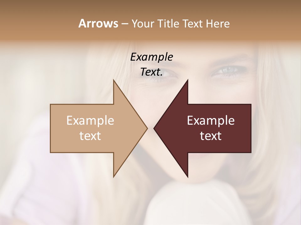 A Beautiful Blond Woman With Blue Eyes Smiling PowerPoint Template