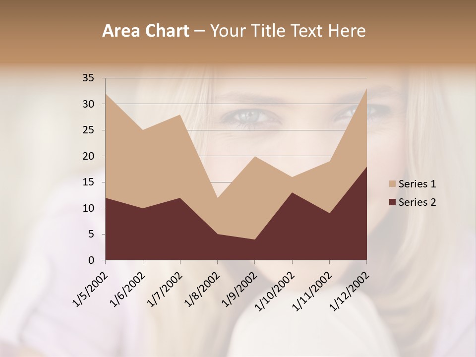 A Beautiful Blond Woman With Blue Eyes Smiling PowerPoint Template