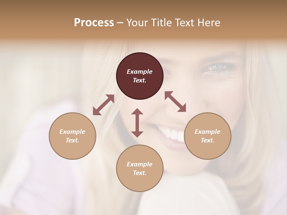A Beautiful Blond Woman With Blue Eyes Smiling PowerPoint Template
