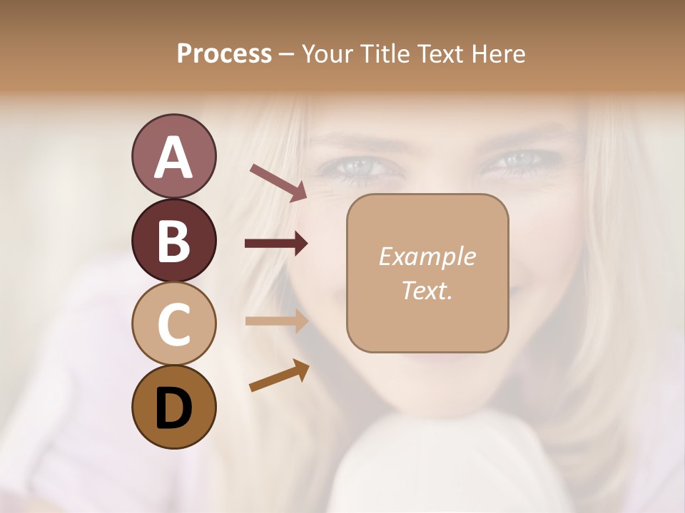 A Beautiful Blond Woman With Blue Eyes Smiling PowerPoint Template