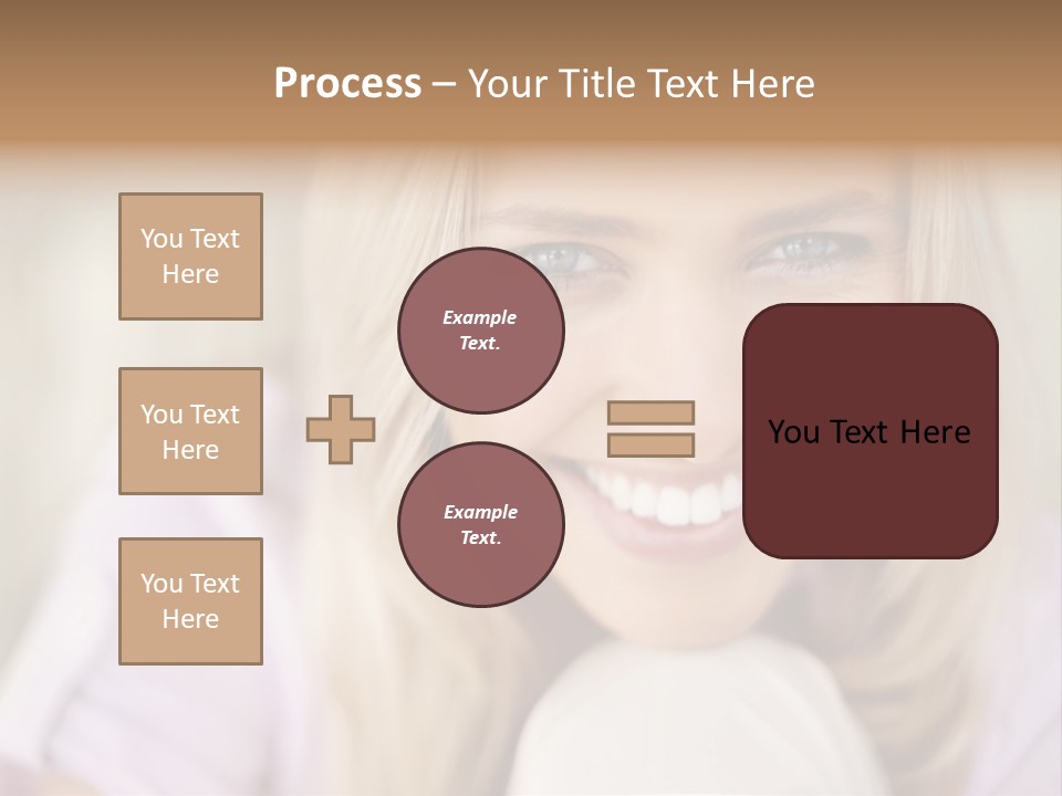 A Beautiful Blond Woman With Blue Eyes Smiling PowerPoint Template