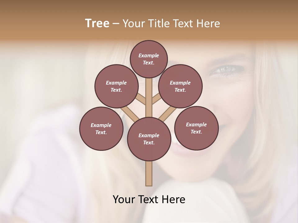 A Beautiful Blond Woman With Blue Eyes Smiling PowerPoint Template