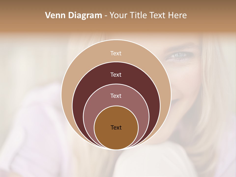 A Beautiful Blond Woman With Blue Eyes Smiling PowerPoint Template