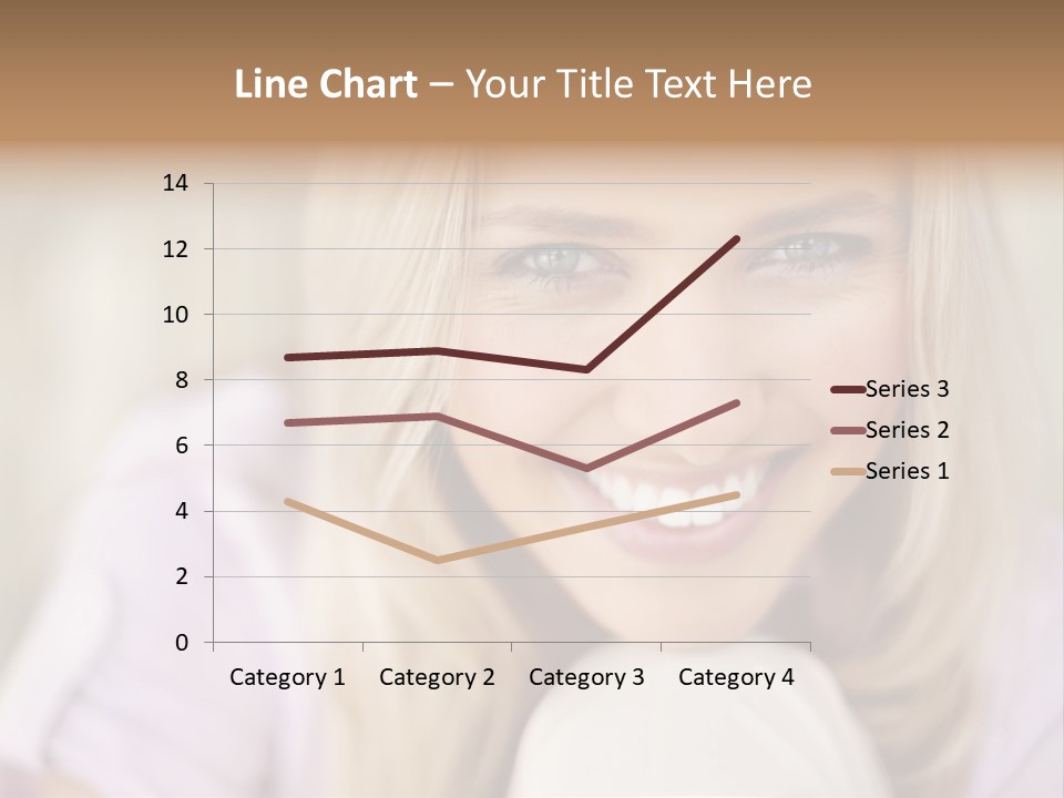 A Beautiful Blond Woman With Blue Eyes Smiling PowerPoint Template