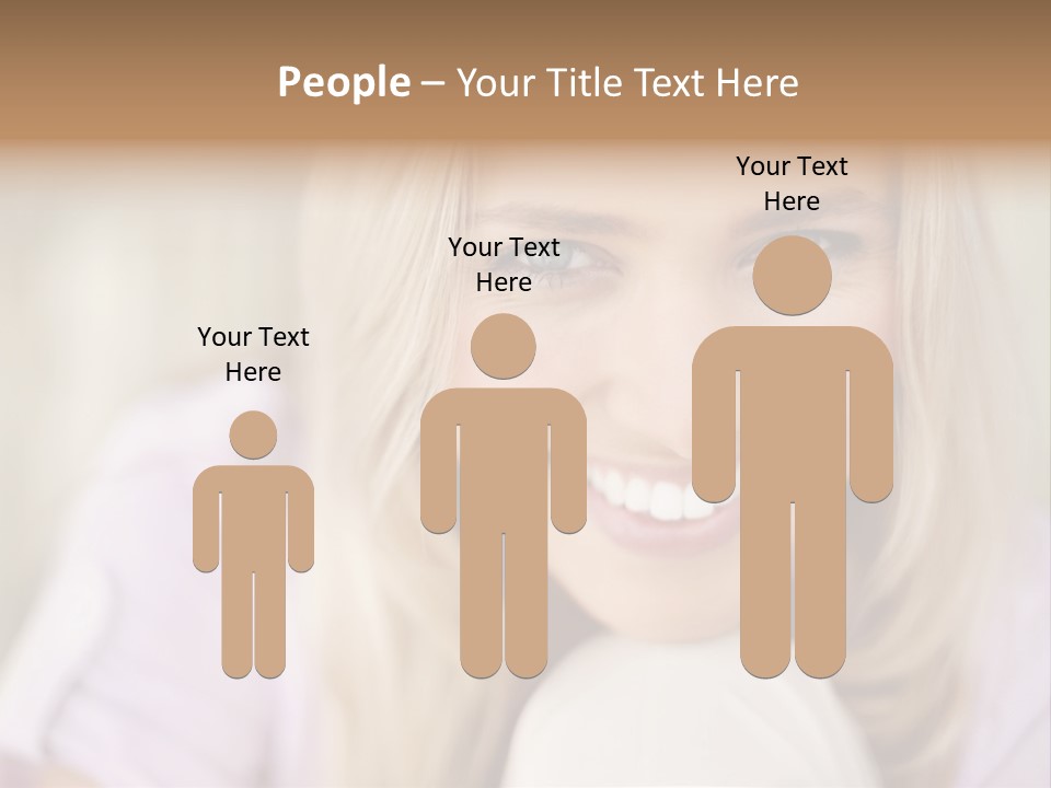 A Beautiful Blond Woman With Blue Eyes Smiling PowerPoint Template
