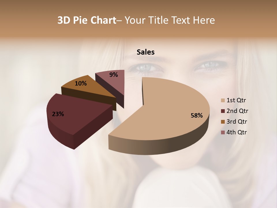 A Beautiful Blond Woman With Blue Eyes Smiling PowerPoint Template