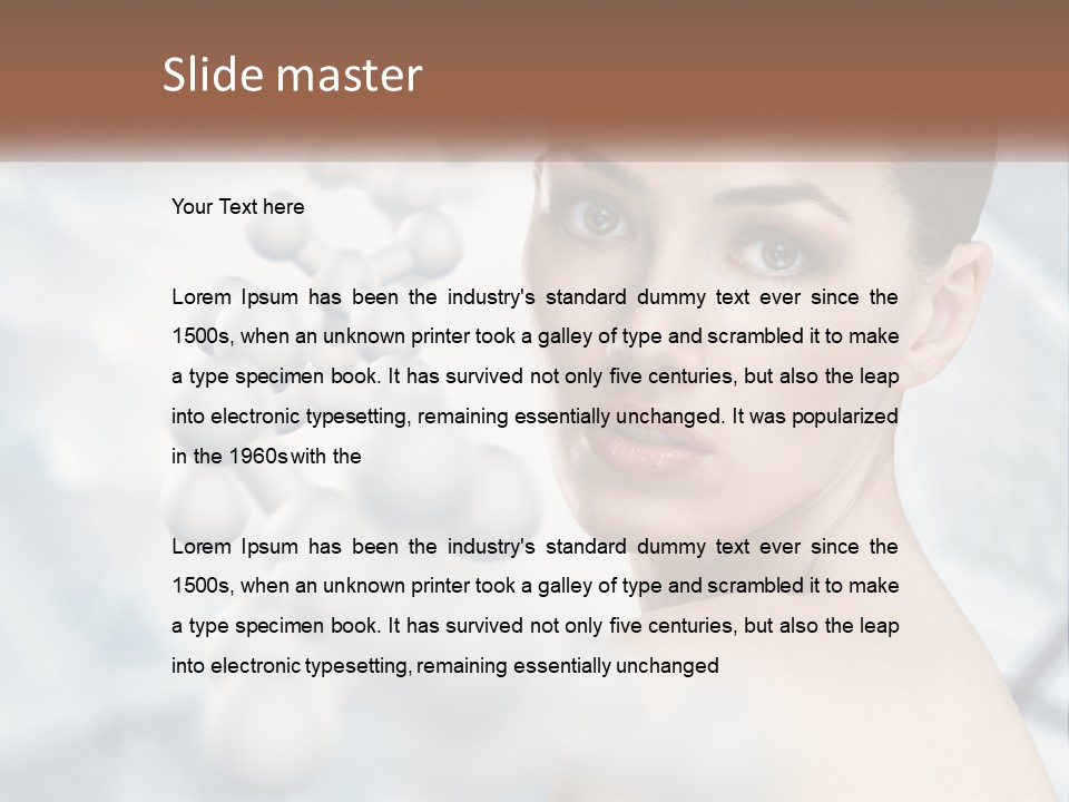 Carefree Shoulder Young PowerPoint Template